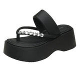 Bottom Slippers Women Wear Summer 2025 Summer New Water Drill Angle Flip-Flops With Skirt Beautiful Beach
