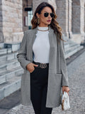 Winter New 2025 Women's Fashion Cardigan Standing Collar Solid Color Versatile Medium