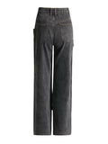 Zingj 2024 New Street Trend Removable Dark Buckle Design Sense Irregular Jeans High Waist Show Slim