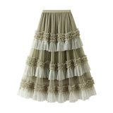 And Winter New Color Matching Fashion Wearing A Large Swing Dress Dance Skirt Heavy Industry Cake Skirt