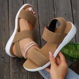 Sandals Women's 2025 Summer Thick-Sed Flat Heel And Fish Mouth Loose One Word With Large-Size Sandals Women's