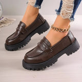 New British Wind Pedal Small Leather Shoes Women Retro Thick-Soled Lefang Shoes Casual Single