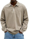 New Men's Casual Long-Sleeved Button-Down Shirt Polo