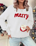 And Winter Christmas Sweater Women Loose Lettered Long-Sleeved Knitted Shirt