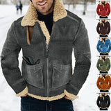 New Fur One Men's Coat Thick Lamb Hair Medium Long Imitation Leather Jacket Seven Color Eight