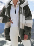 Women's Loose Plush Multi-color Hooded