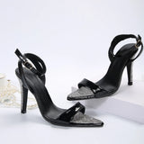 Heels New Temperament Drill High Heel Sandals Women Buckle Tip Fine Heel Fashion