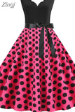 Dot Summer Dress Women Pinup Elegant Vintage Party Dress Casual Office Tank Sleevelss A Line