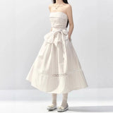 Design Sense Of Small Gentle And Comfortable Thin Fashion Casual Pink Stripe Sling Corset