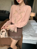 Xixi 2025 Autumn White Label Thousand Gold Lace Lace With Bottom Shirt Women's Long-Sleeved Top