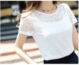 Shooting 2025 Summer Dress New Bottoming Tops To Put On White Round-Neck Short-Sleeved Lace Chiffon