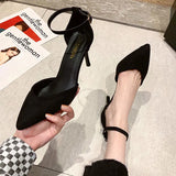 Heel Single Shoes French Tying High Heels Women 2025 Summer Pure Want Head Sandals Fashion Buckle