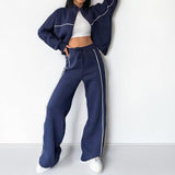 New Casual Long-Sleeved Sweatshirt With Striped Trousers Fashion Suit For
