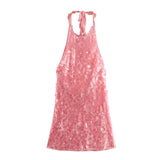 New Beads Hanging Neck Dress