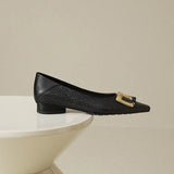 Light Tip Thick Heel Single Shoes Women 202 Autumn New Super Temperament Square Low-Heeled Commuter Work