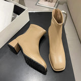 Boots Women's High-End Boots Spring And Autumn New Martin Boots Coarse And Korean Version Of Thin Boots After Zipper Single