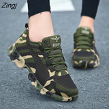new Camouflage Fashion Sneakers Women Breathable Casual Shoes Men Army Green Trainers Plus Size 34-44 Lover