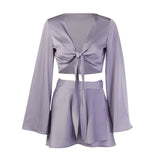 Zingj Fashion Horn Sleeve Skirt New Strap Long Sleeve A Long Sleeve Waist Set