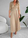 And Autumn 2025 Elegant Waist Dress Fine Flashy Deep V Sexy