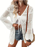 Beach Knitted Jersey In Summer 2025 Sexy Solid Color Knitted Beach Swimwear Shirt Sunscreen
