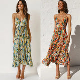 Summer Printed Ruffle Sleeveless Dress
