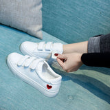 Children 2025 New Casual Shoes Fashion Women's Shoes Students Breathable Magic Sticker Small White Shoes Spring And Autumn Flat Plate