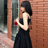 Lace Up Corset Black Maxi DressOutfit