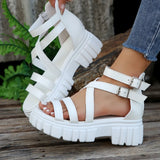 Wind Hollow Thick-Soled Sandals Women's Large Size Women's Shoes Pine Cake With Beach Cool
