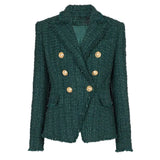Autumn And Winter New High-End Fabric Trough Tuxedo Side Coarse Flowers To Repair Suit Jacket Ink