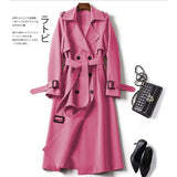 Zingj Women In The Long 2024 Spring And Autumn New Korean Version Of Large Size Small Popular British Wind Coat Over The Knee