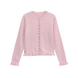 Women's Autumn And Winter New Laminated Wooden Ear Knitted Shirt