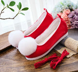 Zingj Shoes, Hanfu Shoes Ancient Style Ancient Costume Flat National Style Pure Color Lovely Girl Bright Cloth