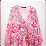 New Quilt Printed Loose Mini Dress
