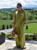 Explosion Women's Wide-Sleeved Linen Shirts Tight Straight Pants