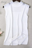 Women Top Fashion Women White Shirt Sexy Street Style Ladies Tops Tank Tops Knitted Solid Wild Ice Silk Knitting 2922