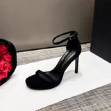 New Summer Net Red High Heels With Sexy 12Cm Fine And Silver Waterproof Table Sandals