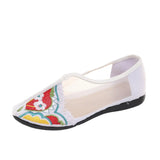 Zingj Flat Shoes Summer Candy Color Embroidered Cloth Shoes Organza Women's