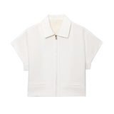 New Women's Collar Short-Sleeved Short Coat Straight Trousers 8491053