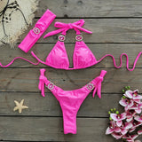 Three-Point Strap Bikini Split Swimsuit Woman 2025 New Multi-Color Bikini