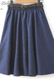 Women Casual Jeans Skirt Summer Korean Preppy Style Students A-Line High Waist Solid Color Midi Denim Skirt Faldas
