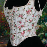 Pink Small Fresh French Retro Wrapped Chest Court Corset Before And After Strap U Tie Small Rose Print