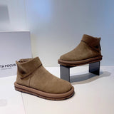 Cotton Shoes 2025 Winter New Baicai Birken Shoes Plus Velvet Warm Flat Bottom Leisure Short Boots