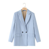 And Summer 2025 New Simple Loose Double-Dbuted Blazer Women's Spring And Autumn Dress New