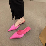 Drag Slippers Low And Back Half-Drag 2025 Summer New Baotou Cat With Casual Leopard-Print Cold