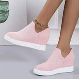 Hollow Flat-Soled Casual Shoes Women 2025 Spring And Summer And Autumn Large-Size Breathable V-Mouth Breathable High Heel Single