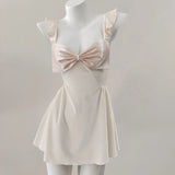 Pajamas Women Autumn And Winter 2025 New Velvet Splicing Mesh Bow Pyjab Skirt Pure Beauty Back Slings Aja