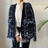 Knitted Tu-Song Brooch Mixed Small Scented Sweater Knitted Jacket For Autumn/Winter