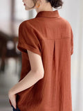 Commuting Short-Sleeved Shirt For Women In The Summer Of 2025 New Casual Relaxation Texture Shirt Design
