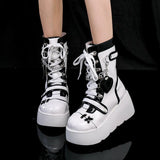 Thick Bottom Boots 2025 New Punk Locomotive Mid-Sleest Boots Girl Cute Spice Girl Martin