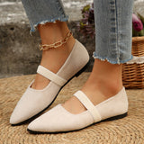 And South Korea Sharp Head Drill Shallow Mouth Flat-Soled Single Shoes Women's Large Size Velvet Four Seasons Work Shoes